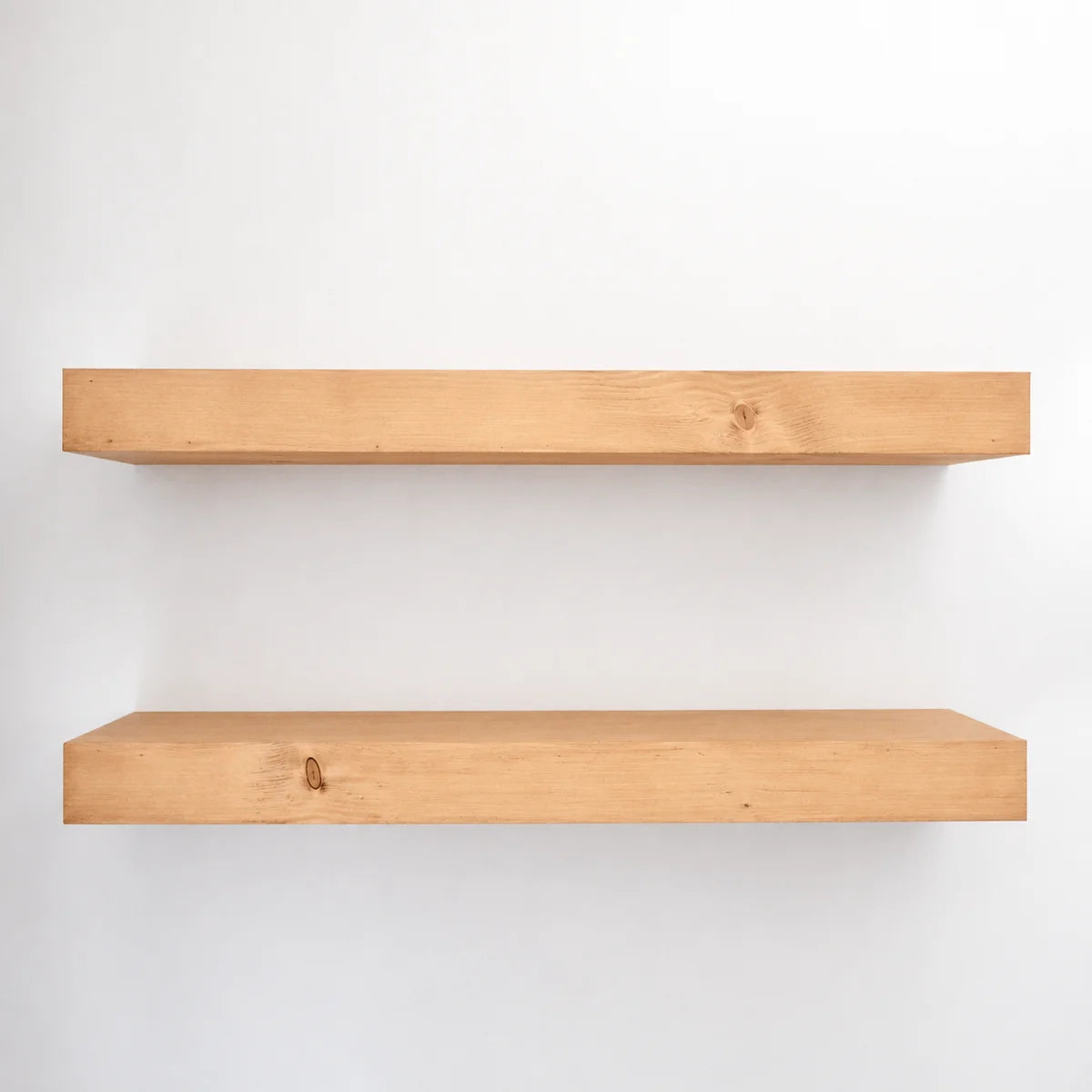 Set of 2 Arzhin natural wood shelves