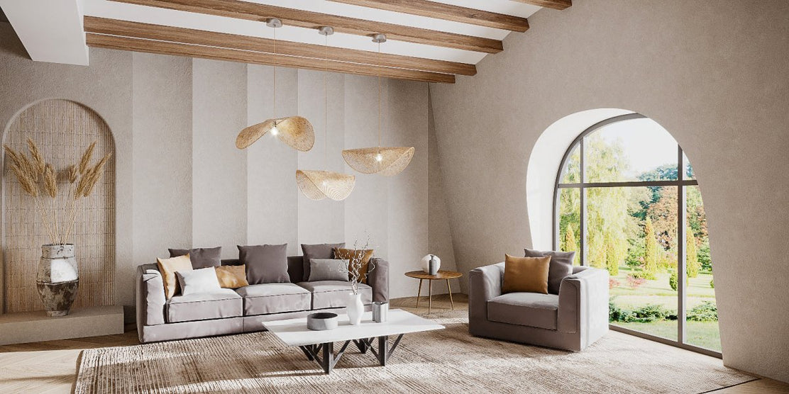 Japandi Curved Stone Pendant Light – Asalu