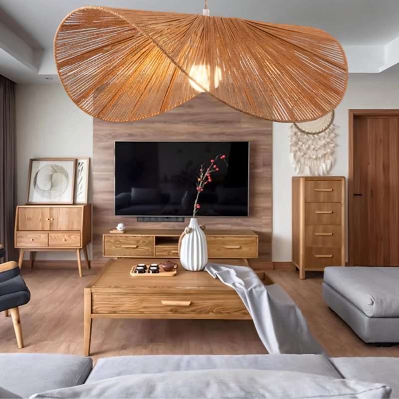Japandi Curved Stone Pendant Light – Asalu