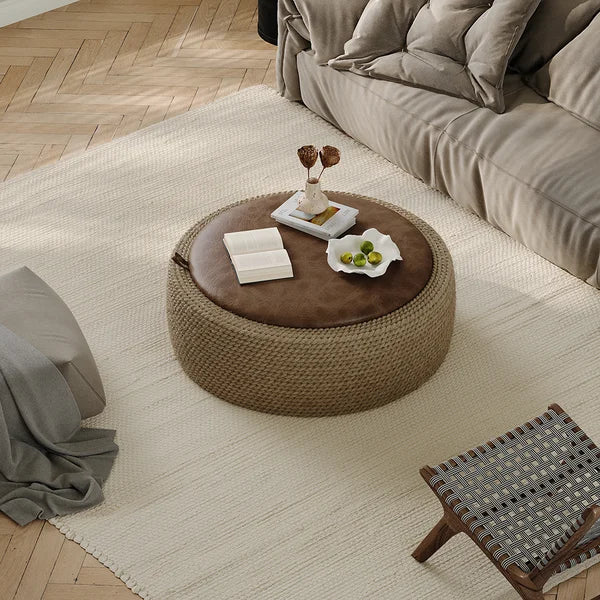 Japandi Woven Rope Coffee Table