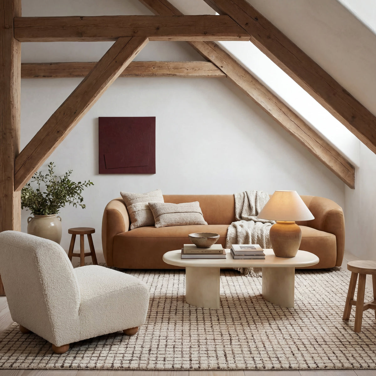 Japandi Checked Wool Rug - Melrose – view 2