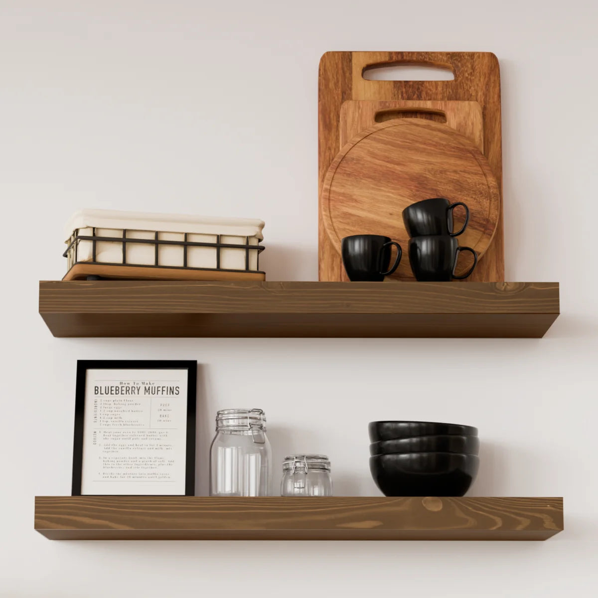Baobab shelves in a kitchen