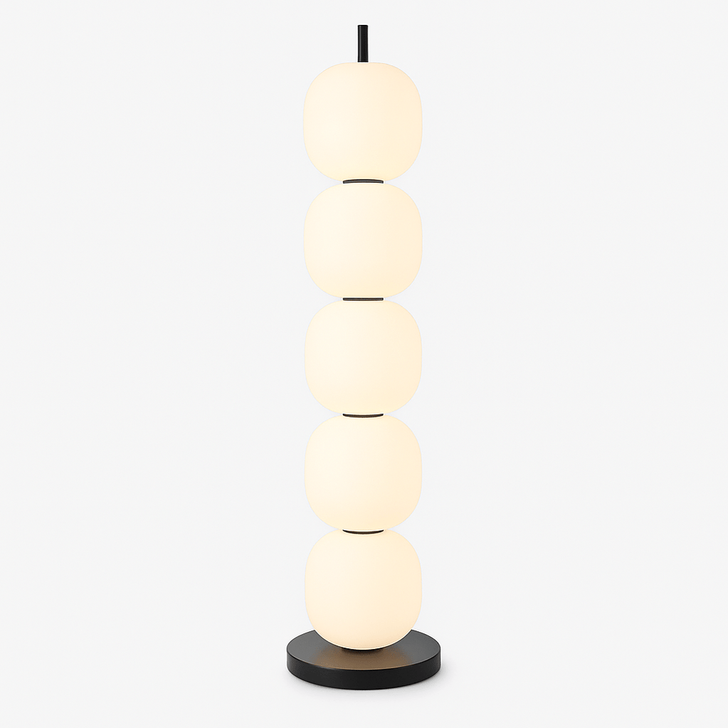 Japandi Textured Beaded Wood Floor Lamp – Beaded