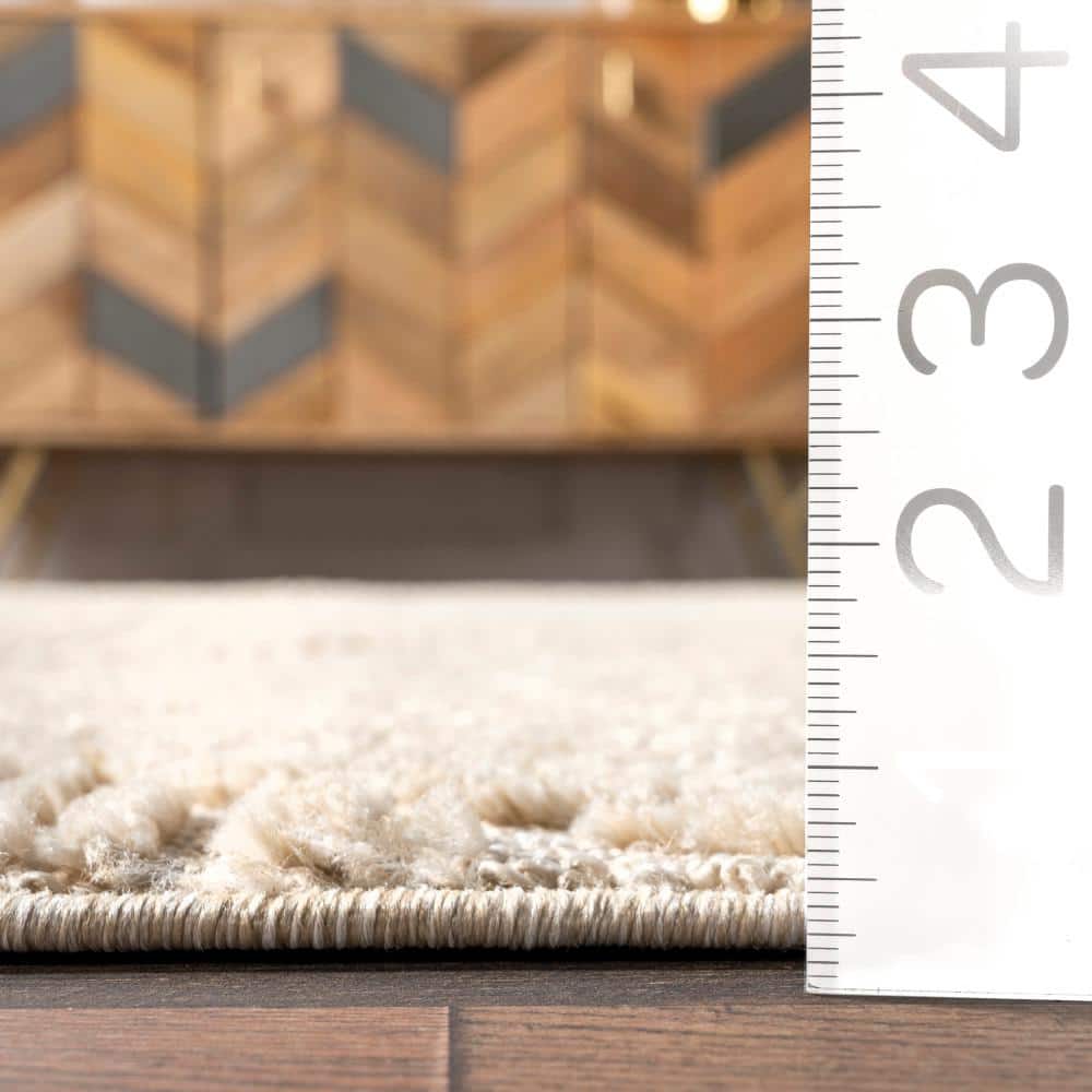Japandi Beige Tiled Trellis Rug