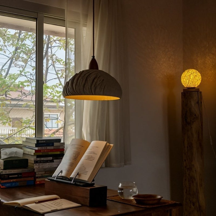 Japandi Fluted Ceramic Pendant Light – Belmo