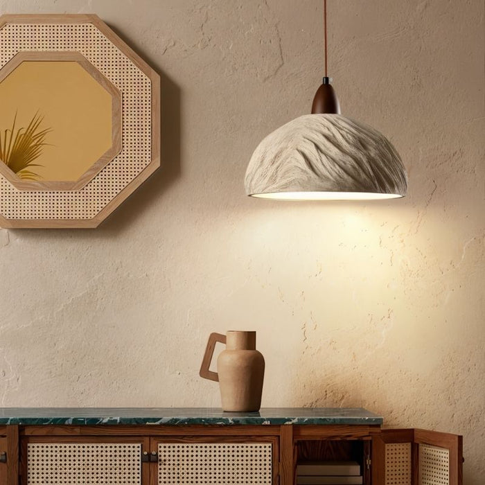 Japandi Fluted Ceramic Pendant Light – Belmo