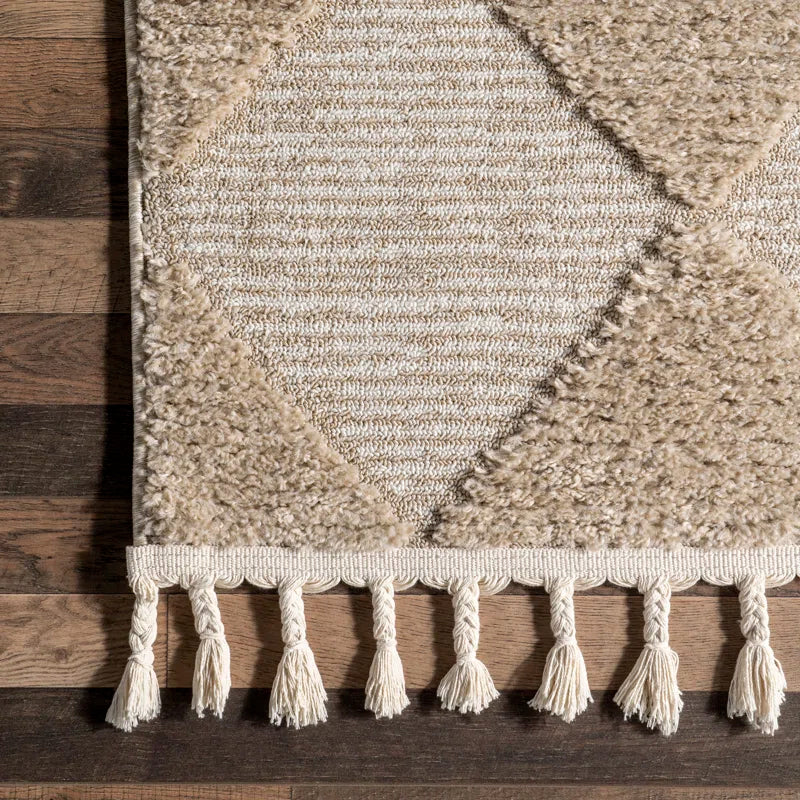 Japandi Diamond Tassel Rug