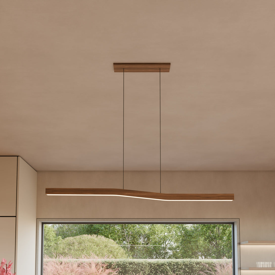 Japandi Organic Curved Pendant Light – Canyen