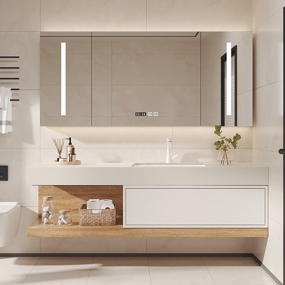 Japandi Floating Single Bathroom Vanity