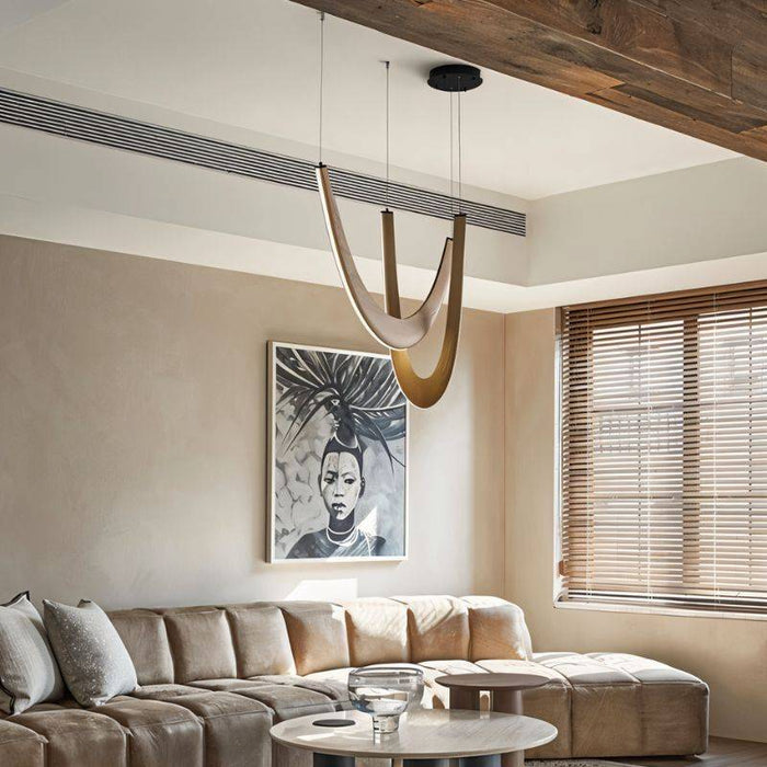 Japandi Vertical Tube Brass Chandelier – Chime