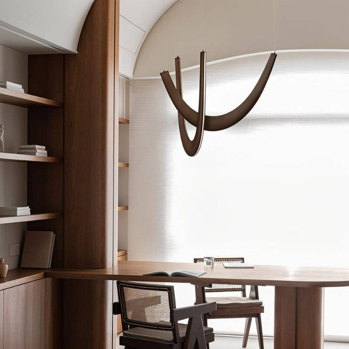 Japandi Vertical Tube Brass Chandelier – Chime