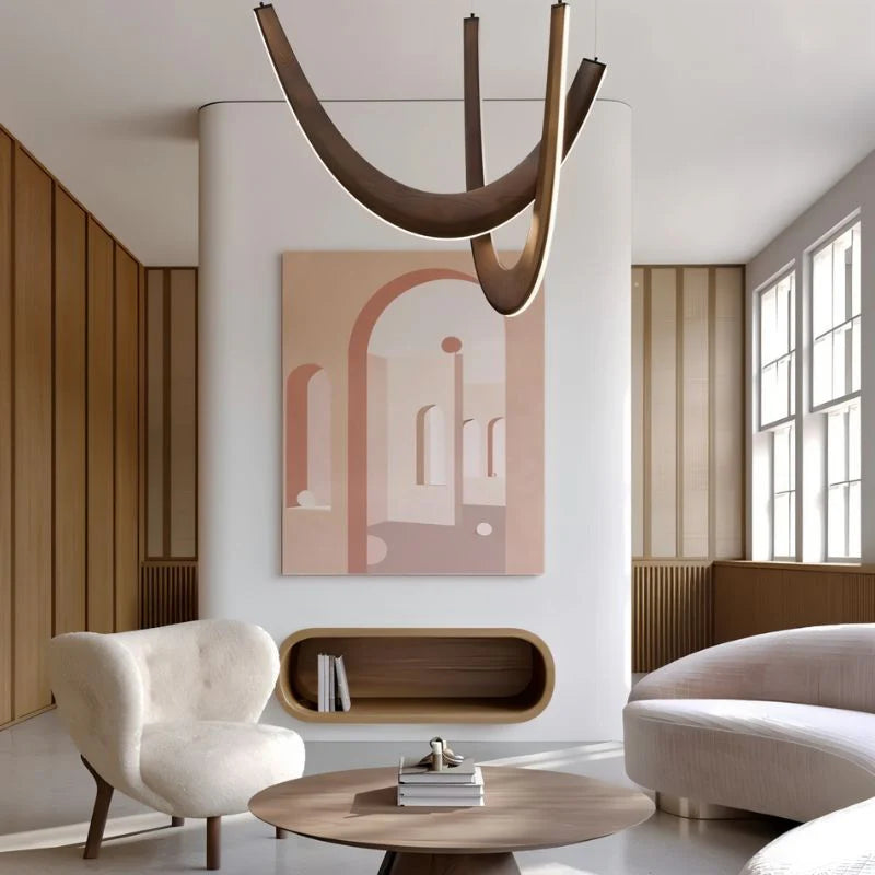 Japandi Vertical Tube Brass Chandelier – Chime