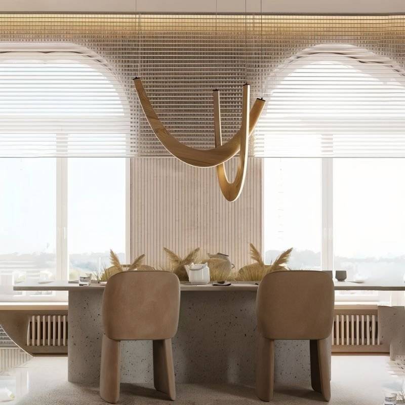 Japandi Vertical Tube Brass Chandelier – Chime