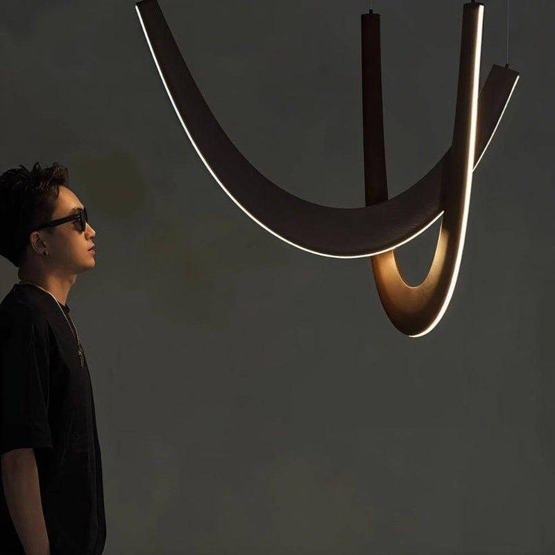 Japandi Vertical Tube Brass Chandelier – Chime