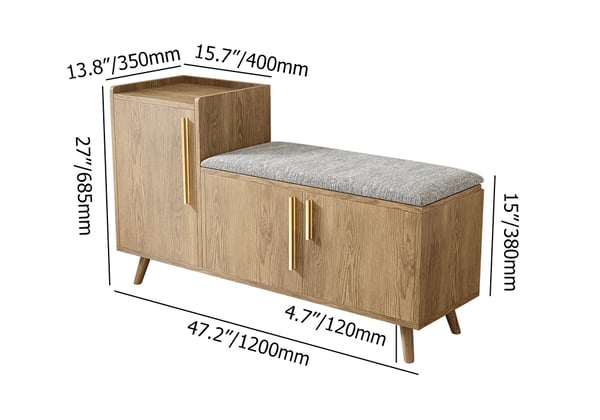 Japandi Wooden Shoe Storage Bench