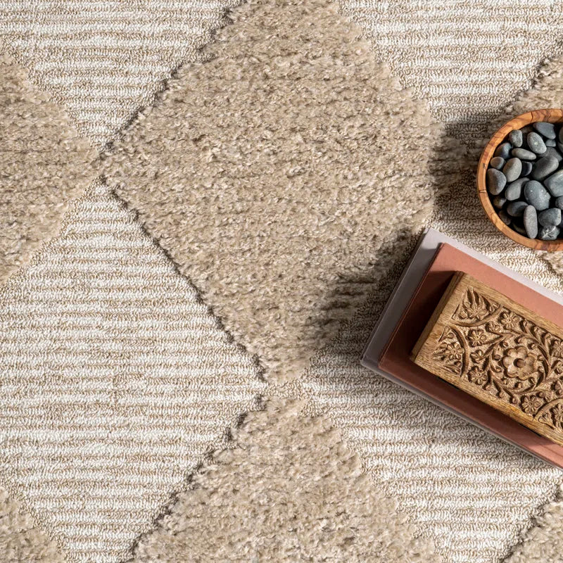 Japandi Diamond Tassel Rug