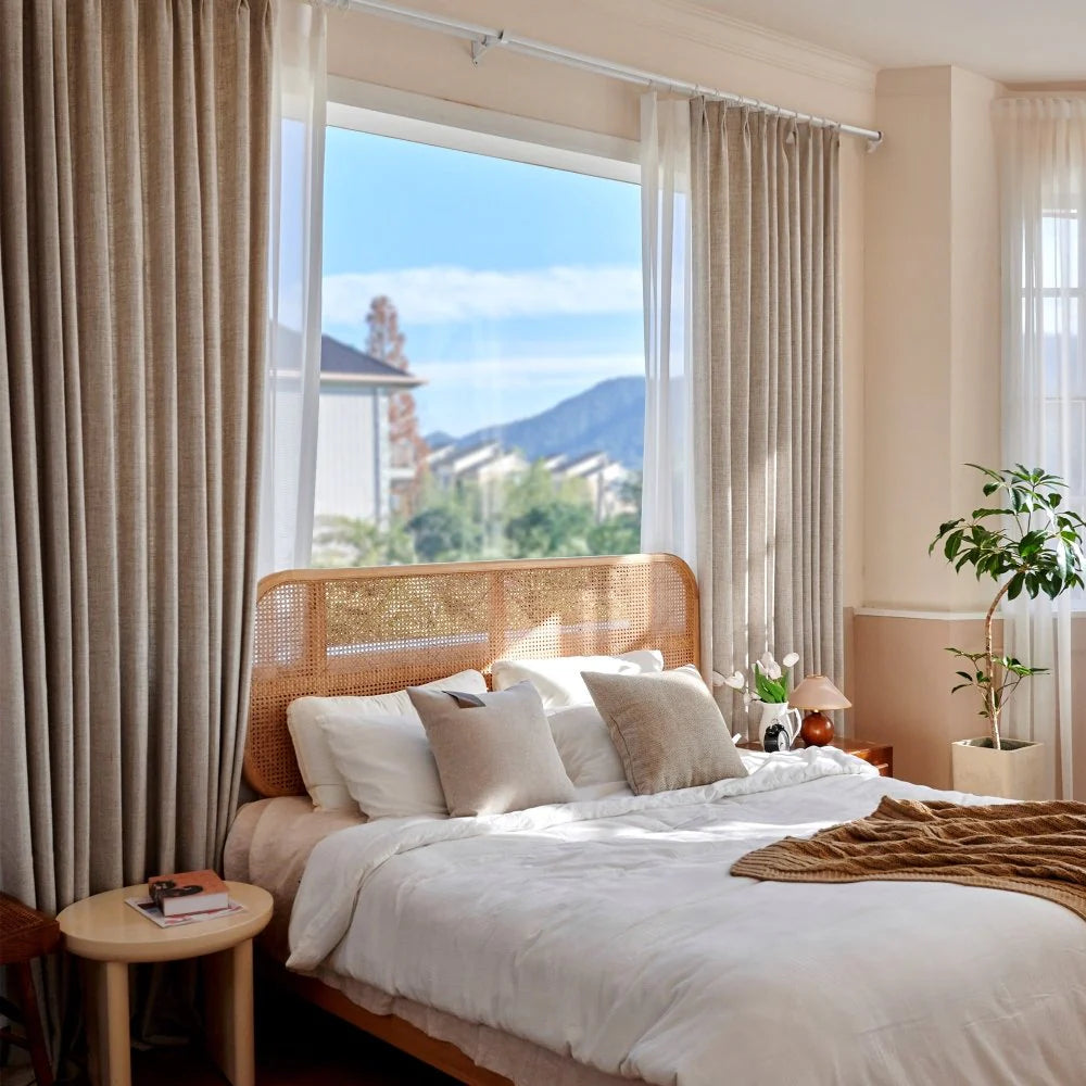 Japandi Custom Wool Linen Blackout Curtains