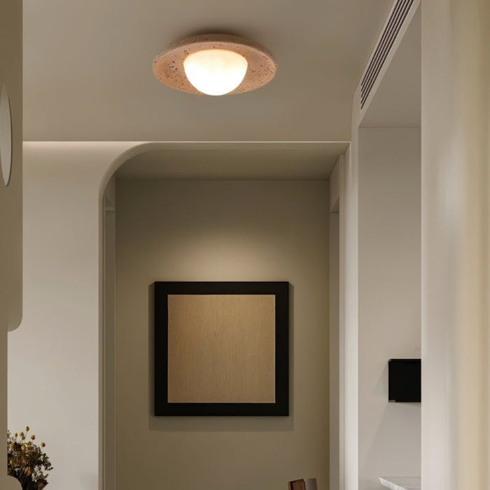 Japandi Travertine Table Lamp – Eretoq