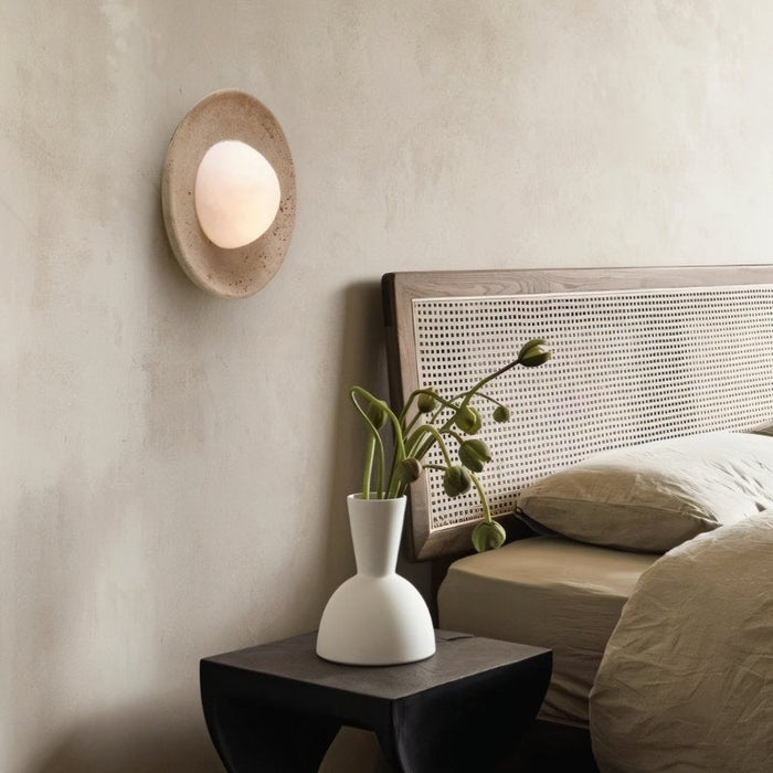 Japandi Travertine Table Lamp – Eretoq