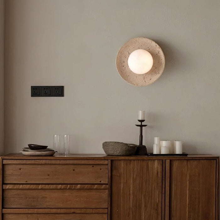 Japandi Travertine Table Lamp – Eretoq