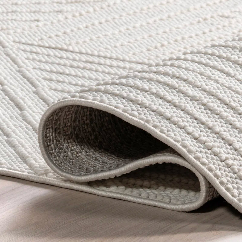 Japandi Geometric Woven Rug