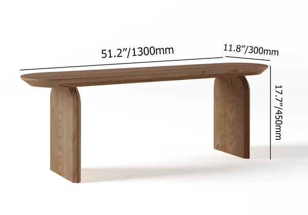 Japandi Oval Wood Bench
