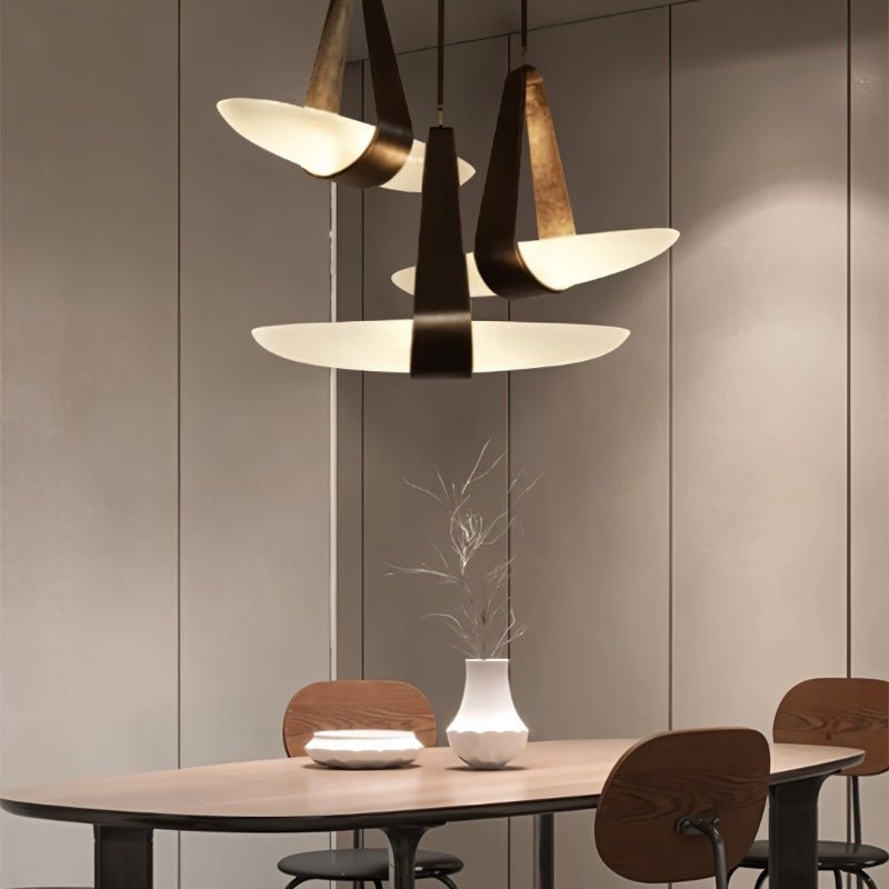Japandi Sculptural Matte Pendant Light – Fune
