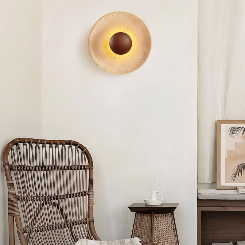 Japandi Rectangular Travertine Wall Lamp With Soft Glow – Glova