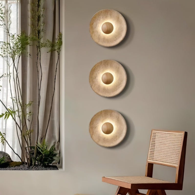Japandi Rectangular Travertine Wall Lamp With Soft Glow – Glova