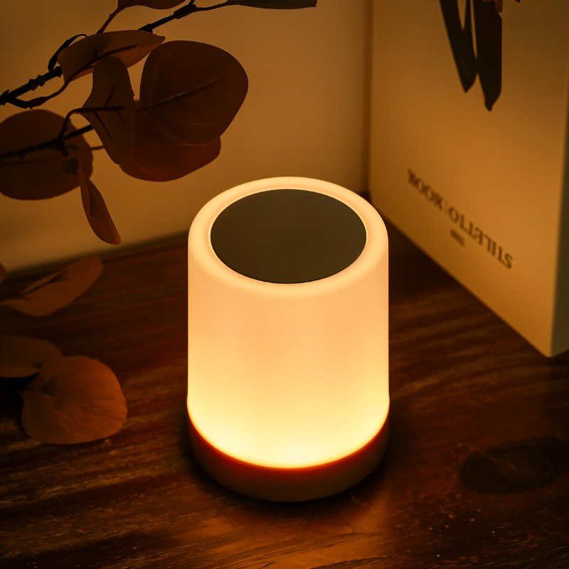 Japandi Linen Shade Table Lamp With Curved Form – Halina