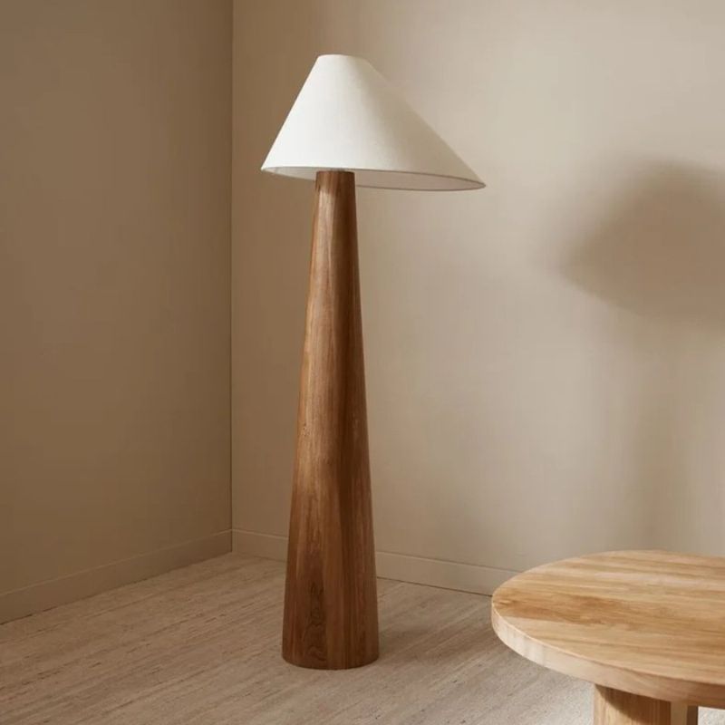 Japandi Solid Oak Floor Lamp With Clean Lines – Holza