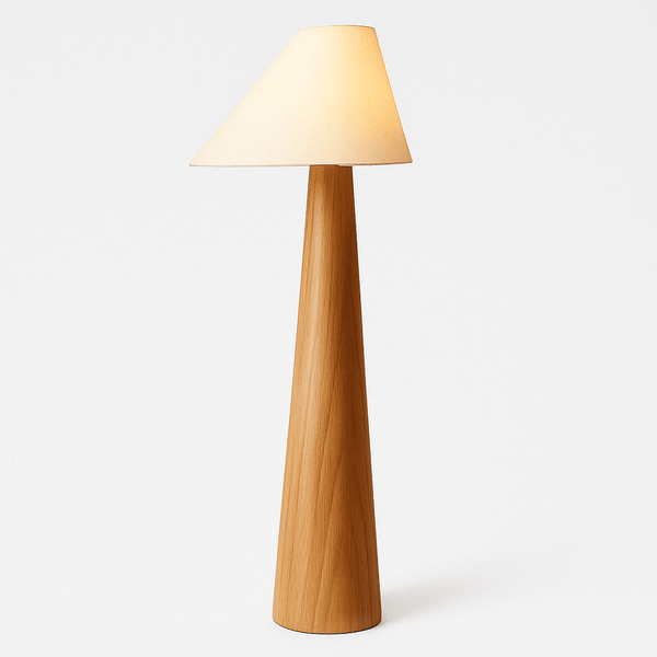 Japandi Solid Oak Floor Lamp With Clean Lines – Holza