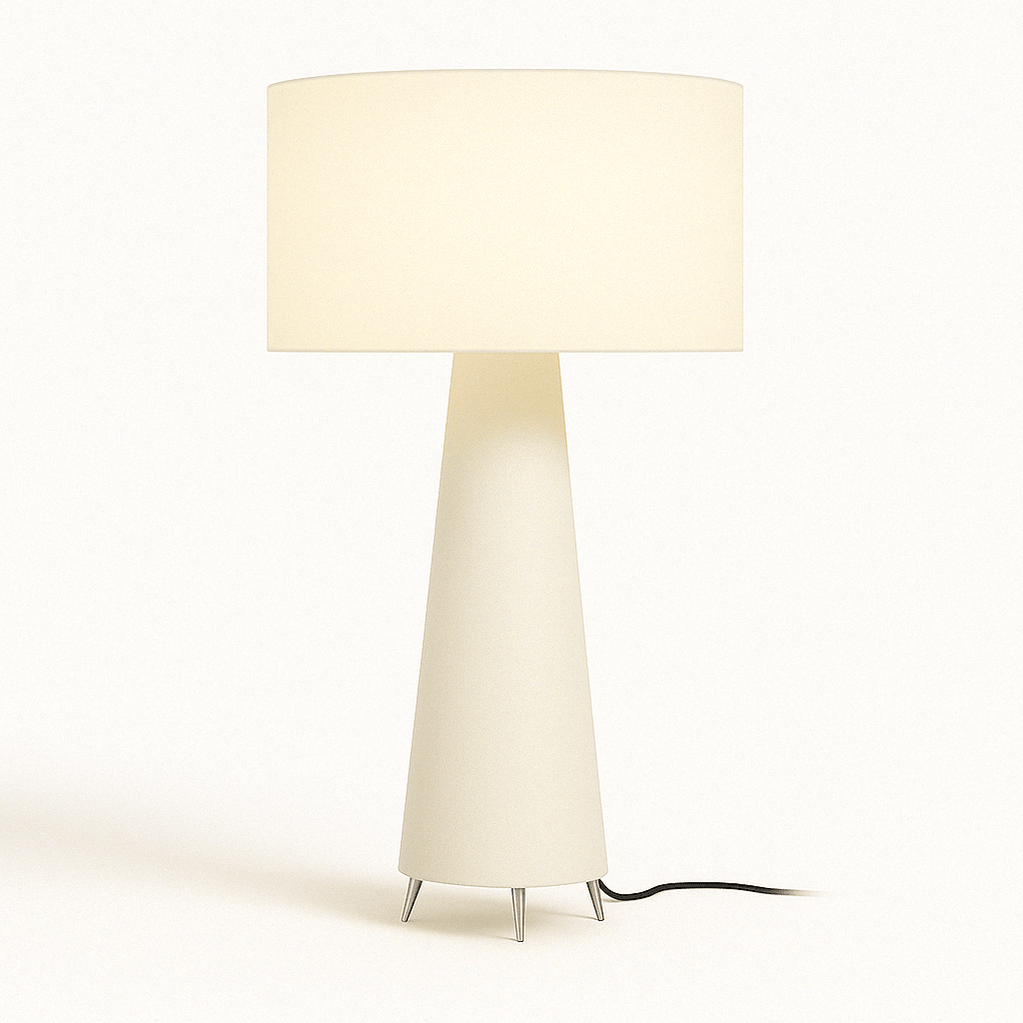 Japandi Sculptural Wood & Fabric Floor Lamp – Inara