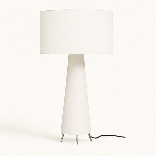 Japandi Sculptural Wood & Fabric Floor Lamp – Inara