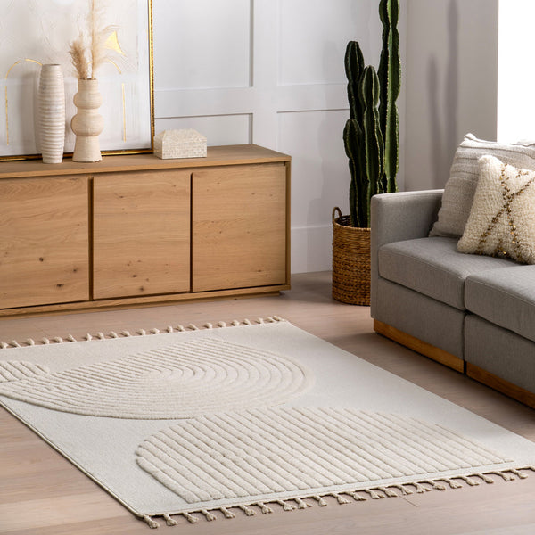 Japandi Arc Tasseled Rug