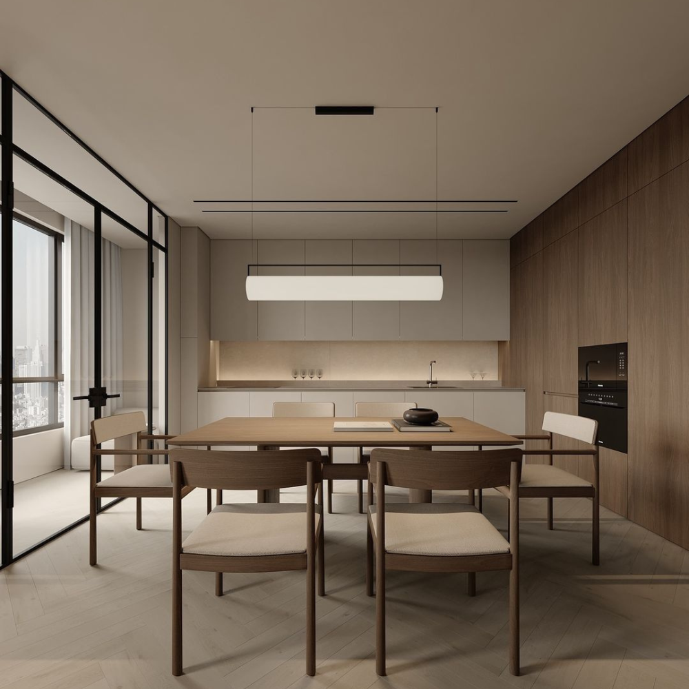 Japandi Linear Pendant Light