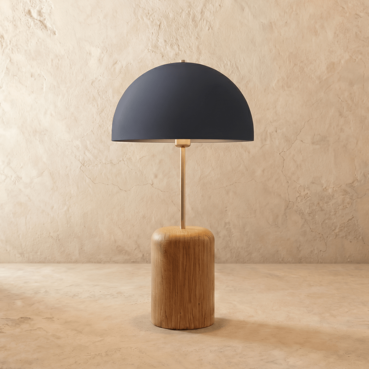 Japandi Wood Base Table Lamp with Dome Shade - Kroki – view 4