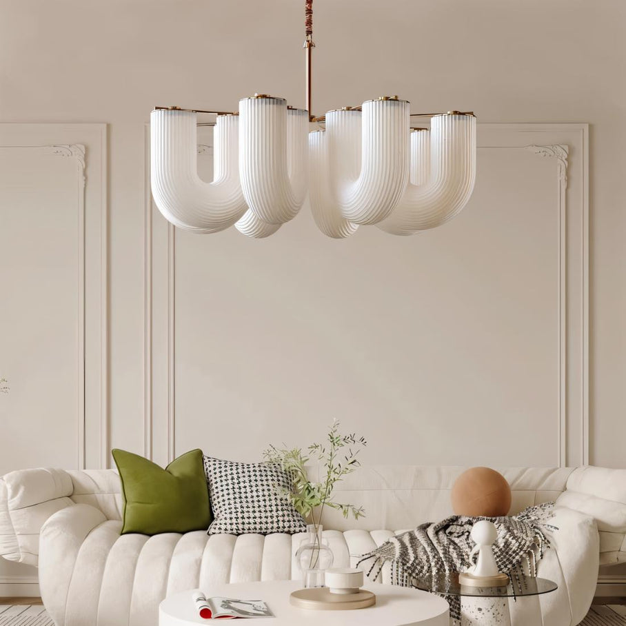 Japandi Wave-Inspired Metal Chandelier – Libbu