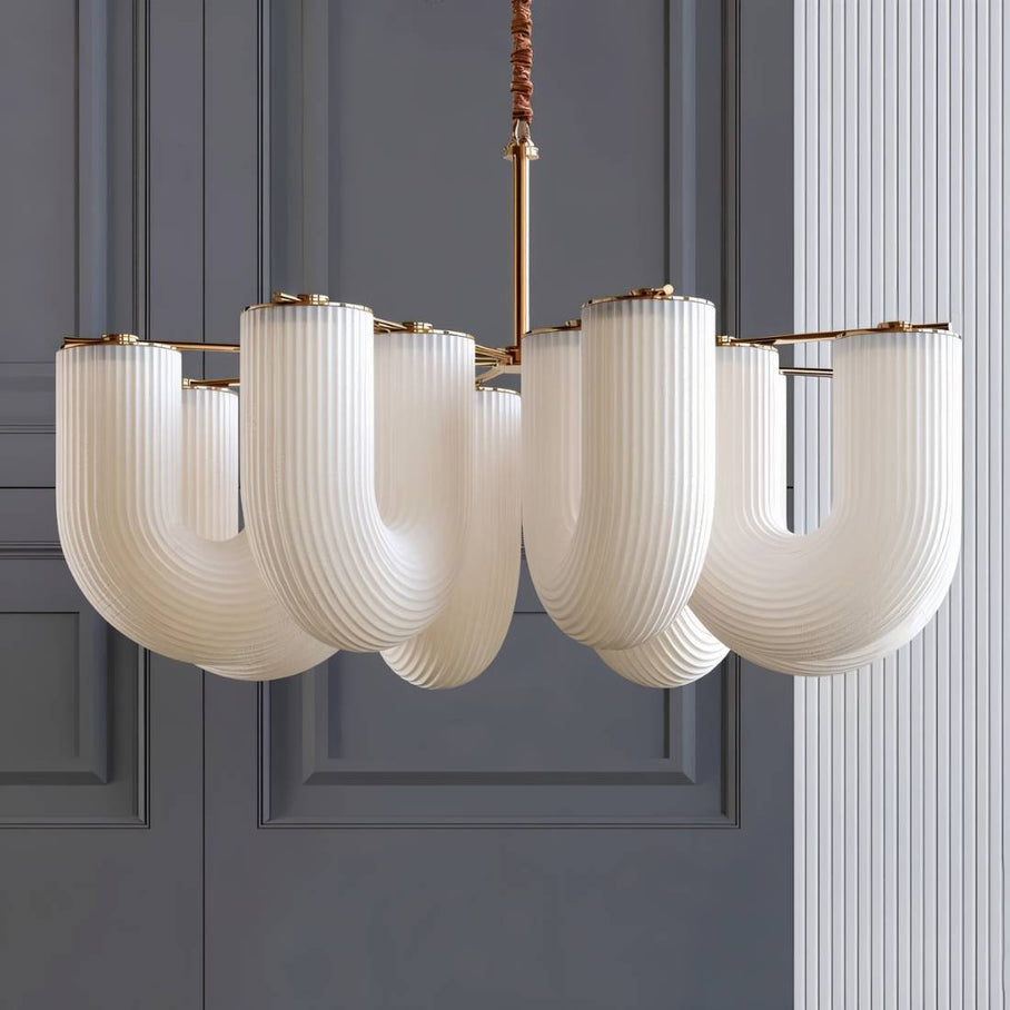 Japandi Wave-Inspired Metal Chandelier – Libbu