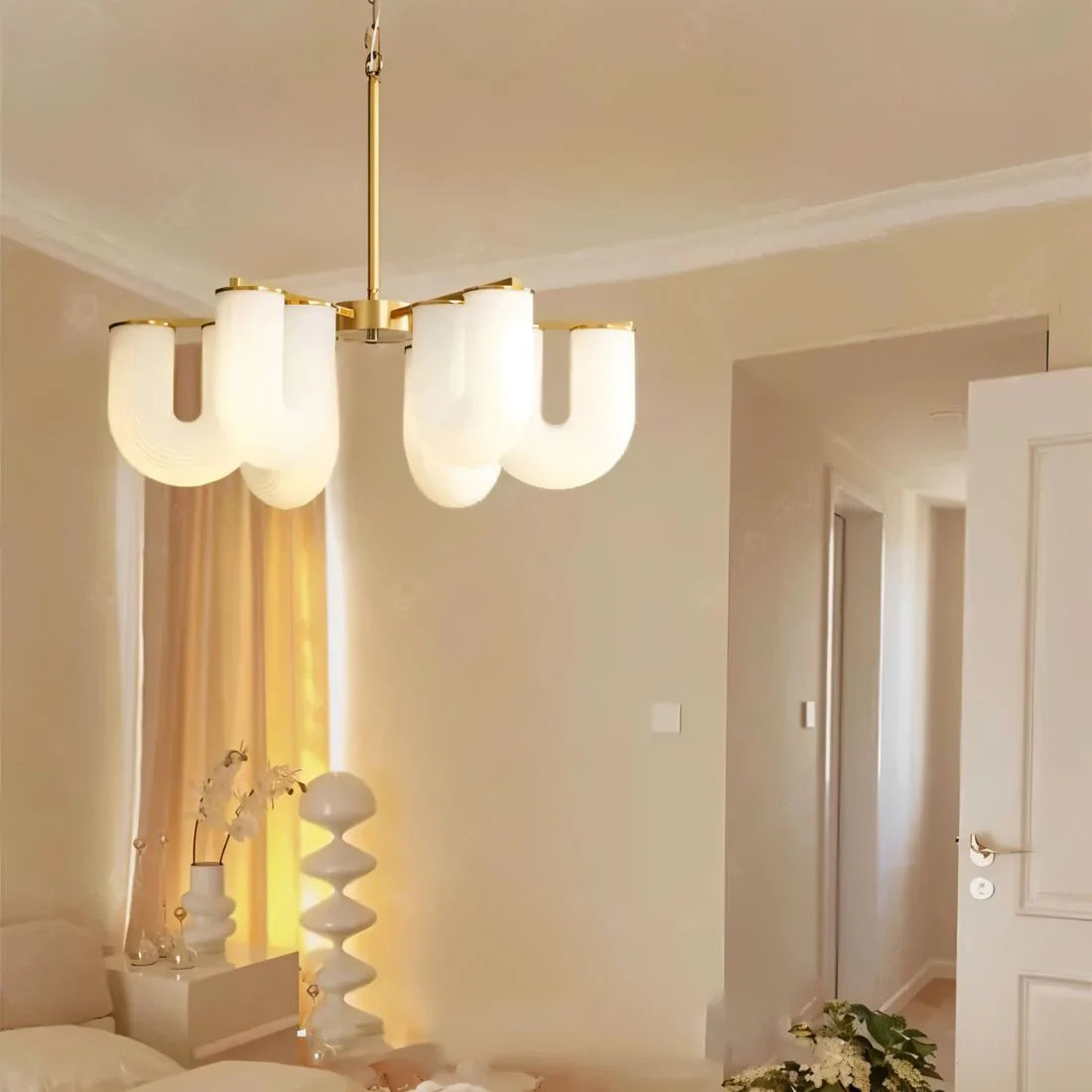 Japandi Wave-Inspired Metal Chandelier – Libbu