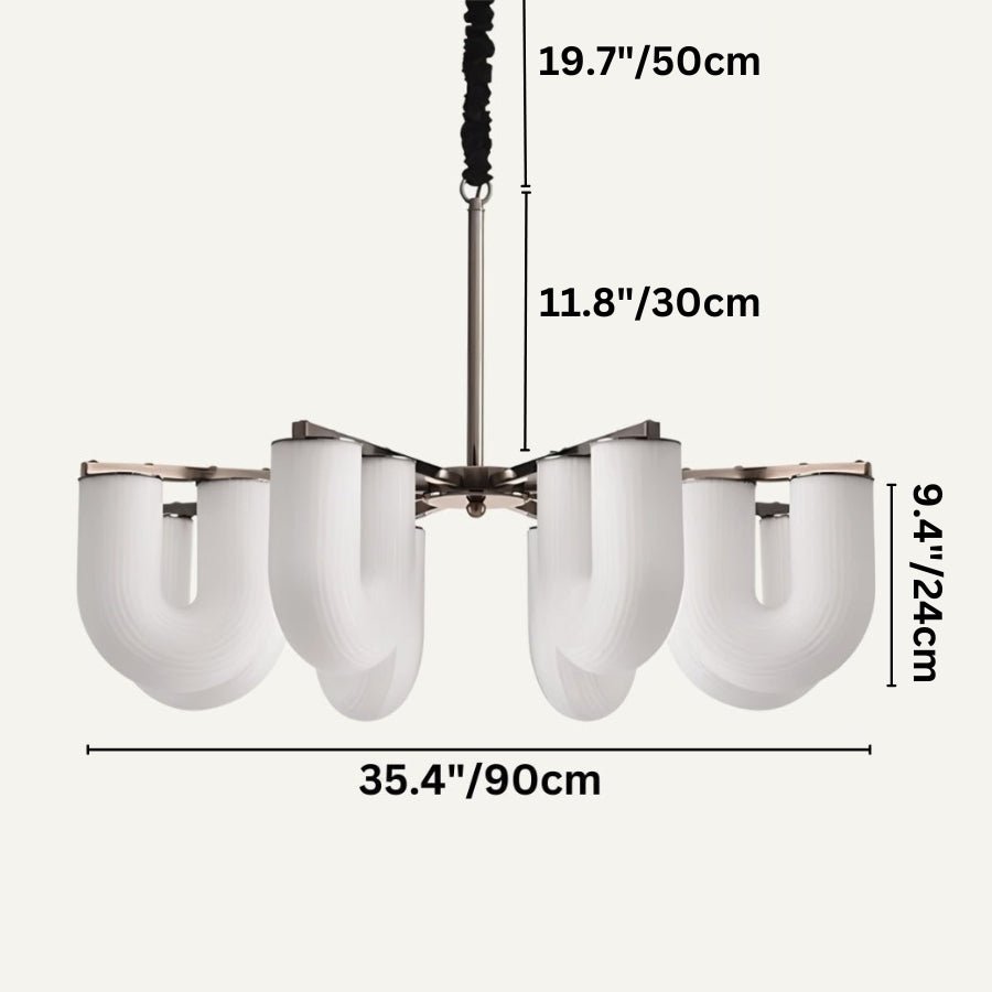 Japandi Wave-Inspired Metal Chandelier – Libbu