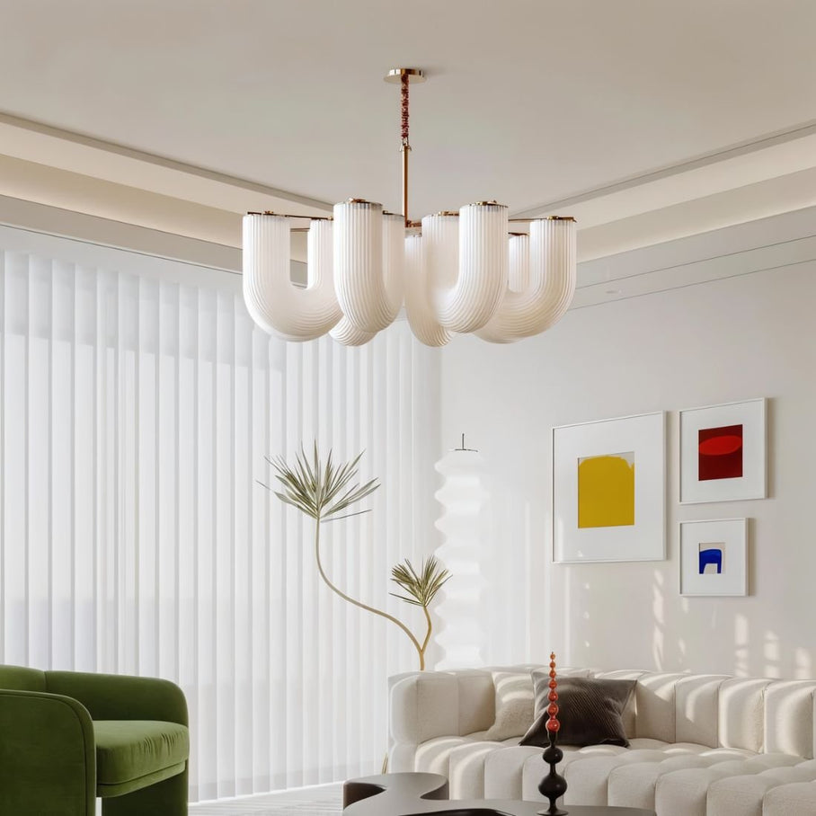 Japandi Wave-Inspired Metal Chandelier – Libbu
