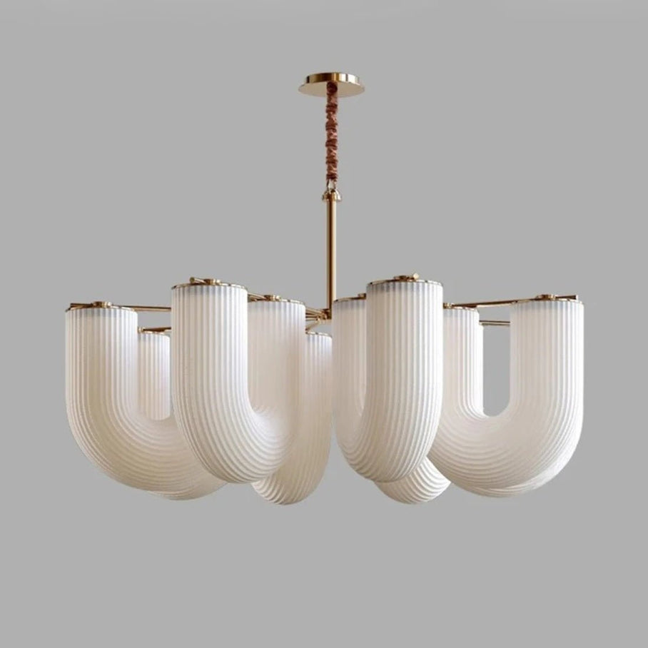 Japandi Wave-Inspired Metal Chandelier – Libbu