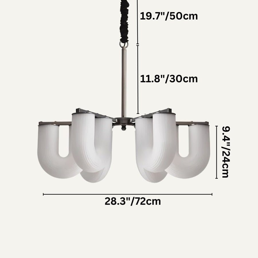 Japandi Wave-Inspired Metal Chandelier – Libbu