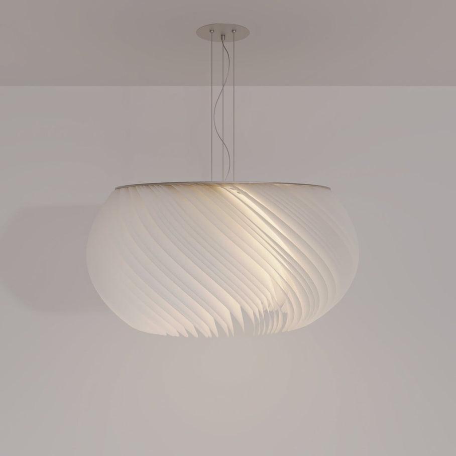 Japandi Curved Metal & Opal Glass Chandelier – Malakos