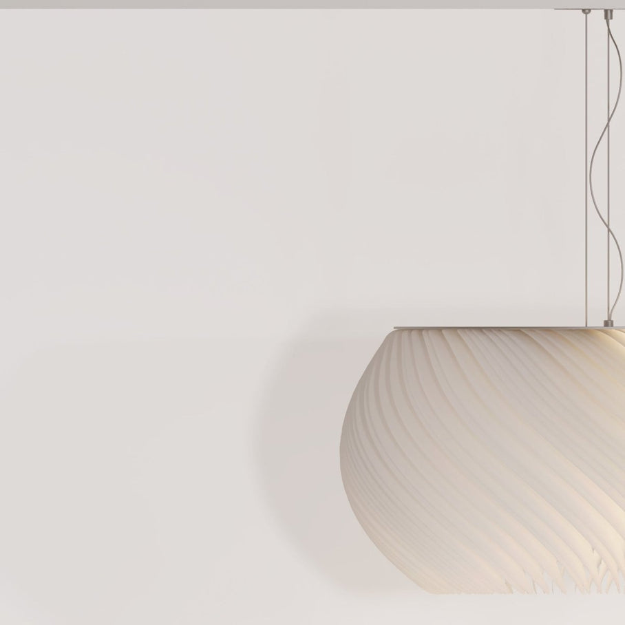Japandi Curved Metal & Opal Glass Chandelier – Malakos