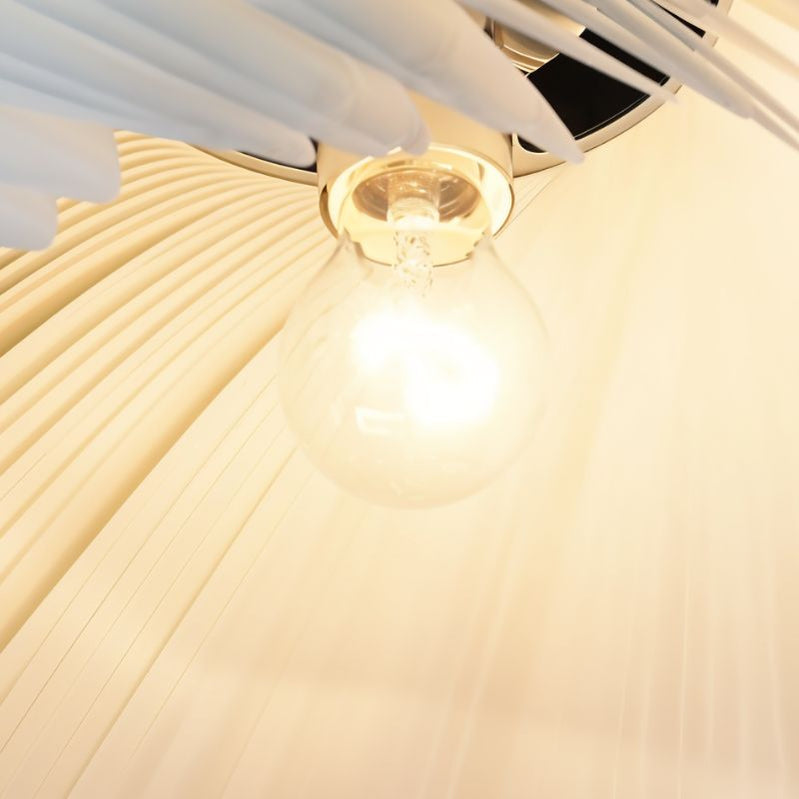 Japandi Curved Metal & Opal Glass Chandelier – Malakos