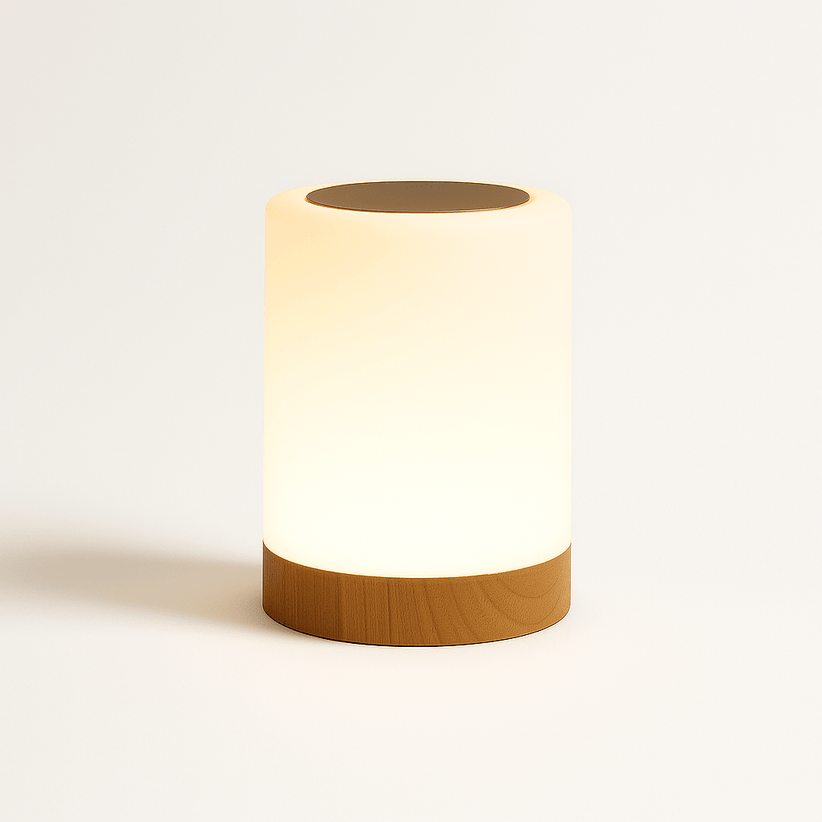 Japandi Linen Shade Table Lamp With Curved Form – Halina