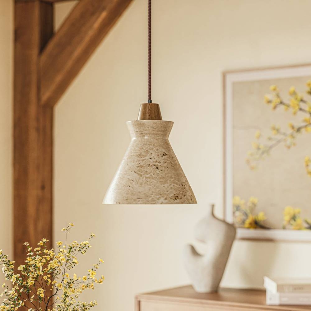 Japandi Ribbed Textured Pendant Light – Menra