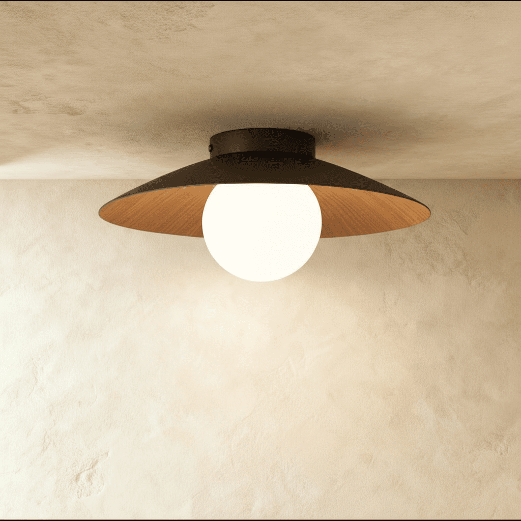 Japandi Wood & Frosted Glass Ceiling Light - Nawa